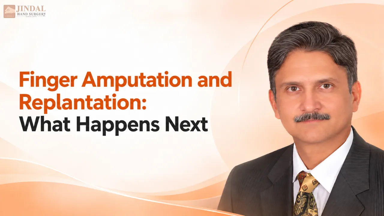 Dr. Pankaj Jindal presenting a guide on finger amputation and replantation
