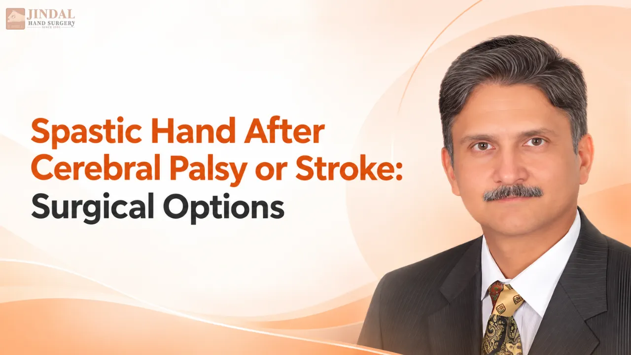 Dr. Pankaj Jindal explaining spastic hand surgical options after stroke